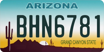 AZ license plate BHN6781