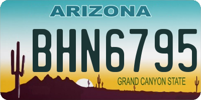 AZ license plate BHN6795
