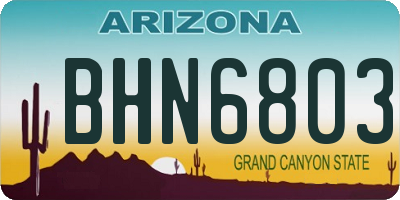 AZ license plate BHN6803