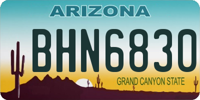 AZ license plate BHN6830