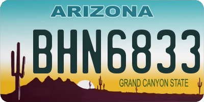 AZ license plate BHN6833