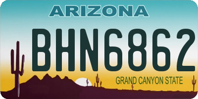 AZ license plate BHN6862