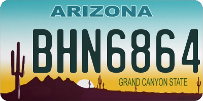 AZ license plate BHN6864