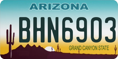 AZ license plate BHN6903