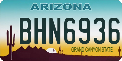 AZ license plate BHN6936