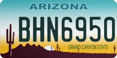 AZ license plate BHN6950