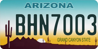 AZ license plate BHN7003