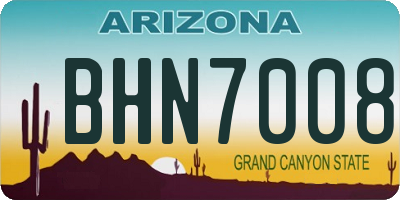 AZ license plate BHN7008