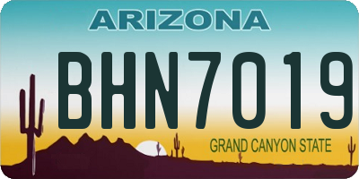 AZ license plate BHN7019