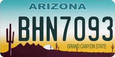 AZ license plate BHN7093