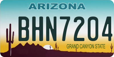 AZ license plate BHN7204