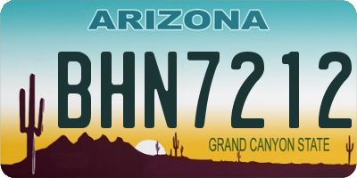 AZ license plate BHN7212
