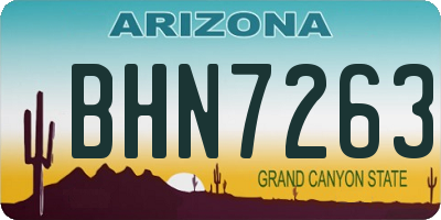 AZ license plate BHN7263