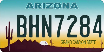 AZ license plate BHN7284