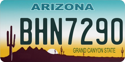 AZ license plate BHN7290