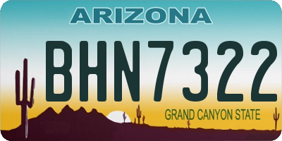 AZ license plate BHN7322