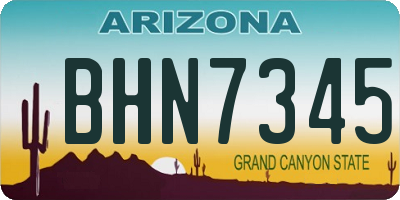 AZ license plate BHN7345