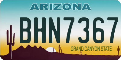 AZ license plate BHN7367