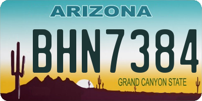 AZ license plate BHN7384