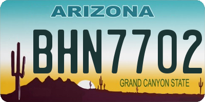 AZ license plate BHN7702