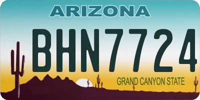 AZ license plate BHN7724