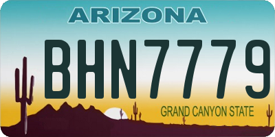 AZ license plate BHN7779