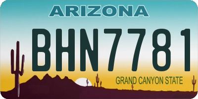 AZ license plate BHN7781