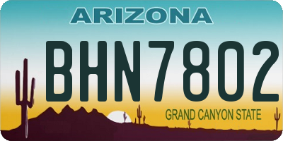AZ license plate BHN7802