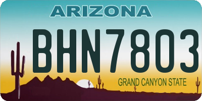 AZ license plate BHN7803