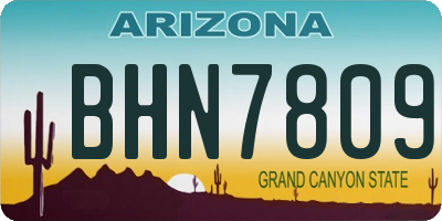 AZ license plate BHN7809