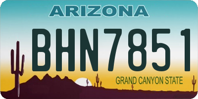 AZ license plate BHN7851