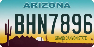 AZ license plate BHN7896