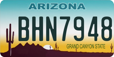 AZ license plate BHN7948