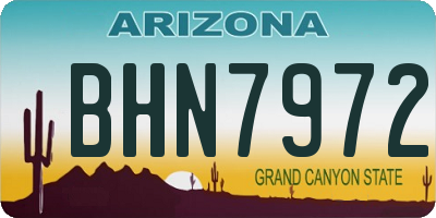 AZ license plate BHN7972