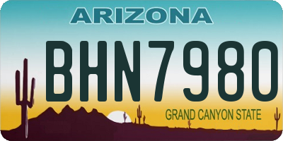 AZ license plate BHN7980