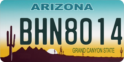 AZ license plate BHN8014