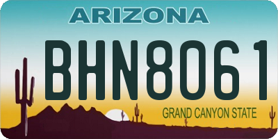 AZ license plate BHN8061