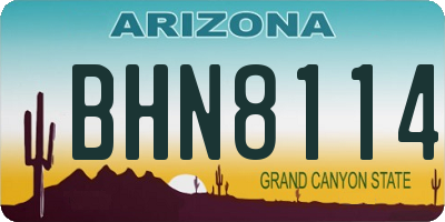 AZ license plate BHN8114
