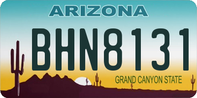 AZ license plate BHN8131