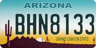 AZ license plate BHN8133