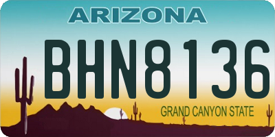 AZ license plate BHN8136