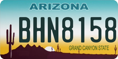 AZ license plate BHN8158