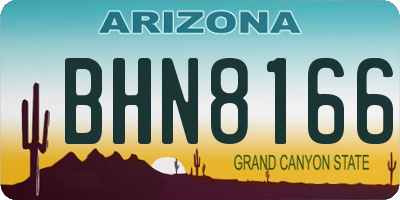 AZ license plate BHN8166