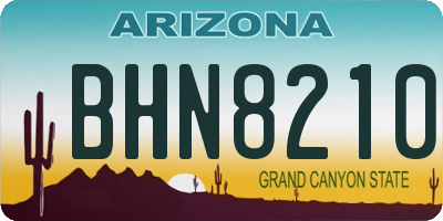 AZ license plate BHN8210