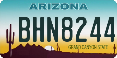 AZ license plate BHN8244