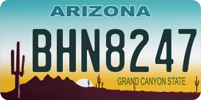 AZ license plate BHN8247