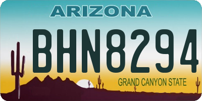 AZ license plate BHN8294
