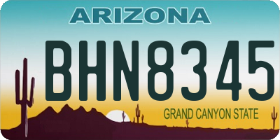 AZ license plate BHN8345