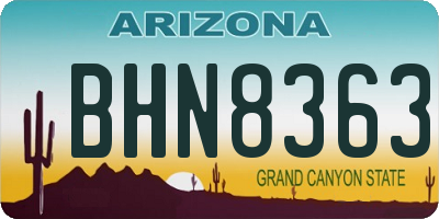 AZ license plate BHN8363