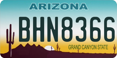 AZ license plate BHN8366